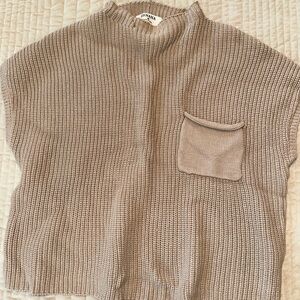 Zenans Women's Tan shortsleeve Sweater